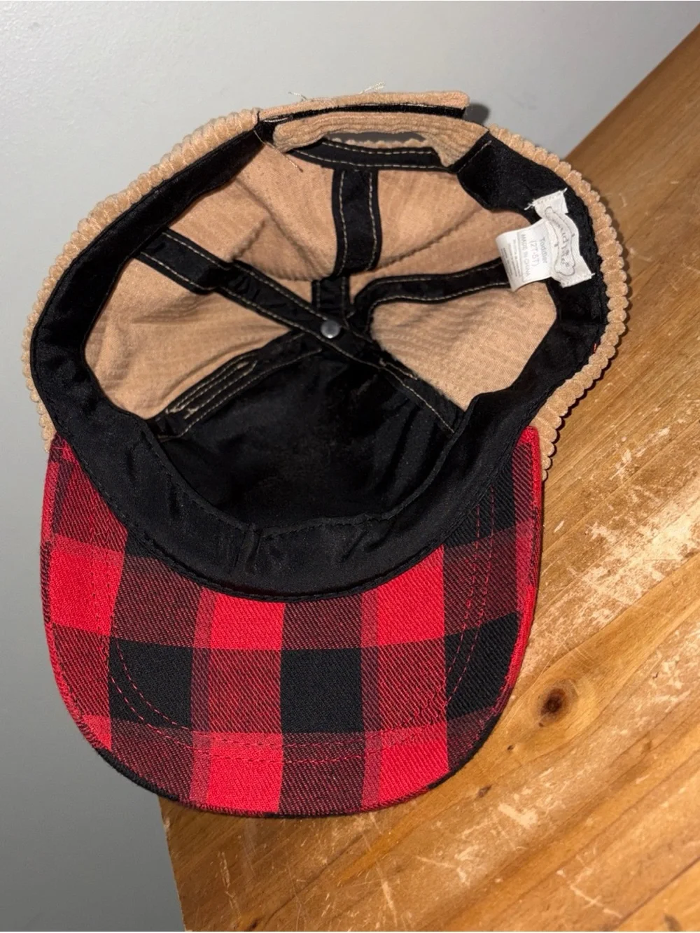 Mud Pie Reindeer Hat Toddler 2T-5T Corduroy Plaid Red Holiday Portrait